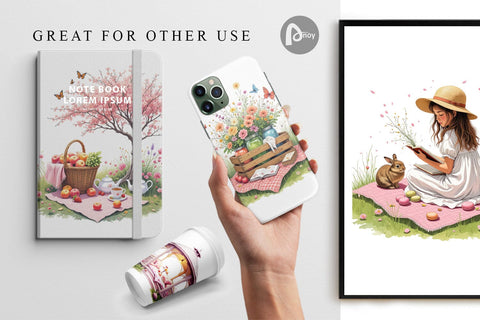 Digital Paper Summer Picnic Dreams Digital Pattern artnoy 