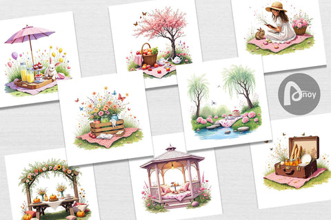 Digital Paper Summer Picnic Dreams Digital Pattern artnoy 