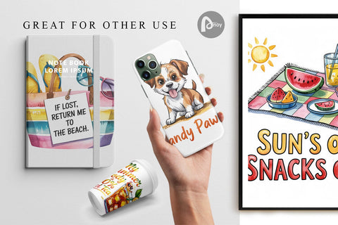 Digital Paper Summer Quote Digital Pattern artnoy 