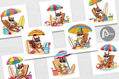 Digital Paper Summer Squirrel Digital Pattern artnoy 