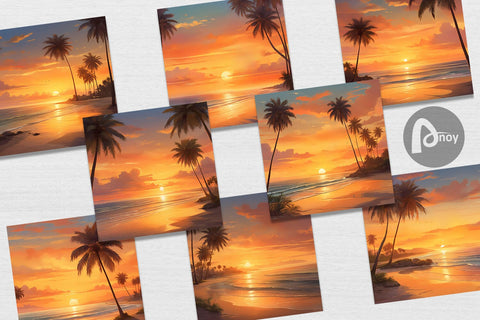 Digital Paper Summer Sunset Sublimation artnoy 