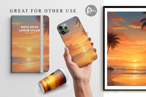 Digital Paper Summer Sunset Sublimation artnoy 