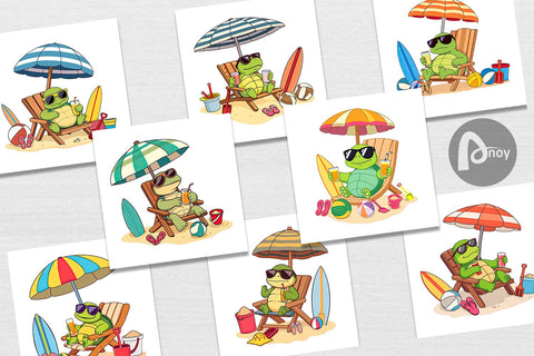 Digital Paper Summer Turtle Digital Pattern artnoy 