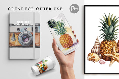 Digital Paper Summer Vacation Digital Pattern artnoy 