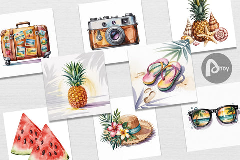 Digital Paper Summer Vacation Digital Pattern artnoy 