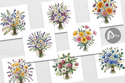 Digital Paper Summer Wildflower Digital Pattern artnoy 