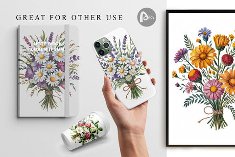 Digital Paper Summer Wildflower Digital Pattern artnoy 