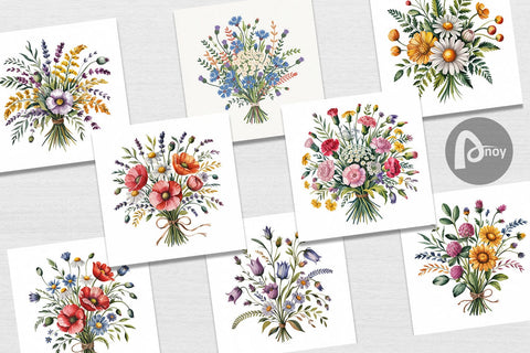 Digital Paper Summer Wildflower Digital Pattern artnoy 