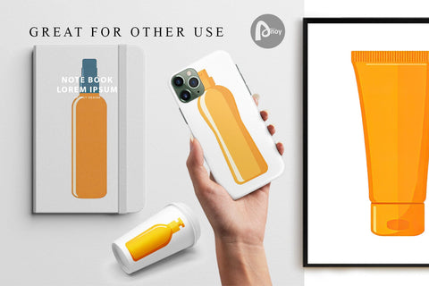 Digital Paper Sunblock Bottle Digital Pattern artnoy 