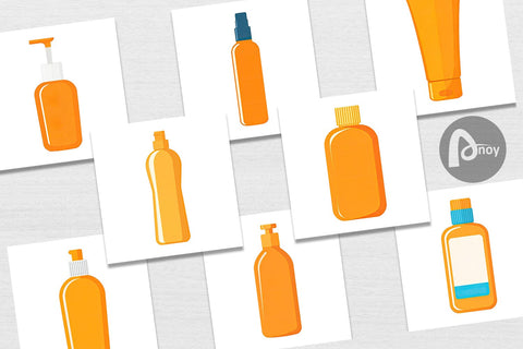 Digital Paper Sunblock Bottle Digital Pattern artnoy 