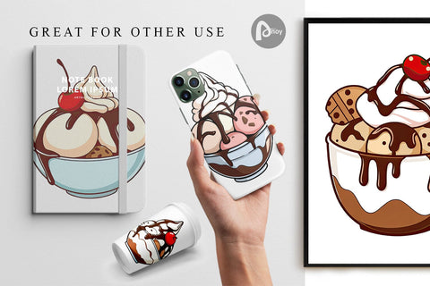 Digital Paper Sundae Delight Digital Pattern artnoy 