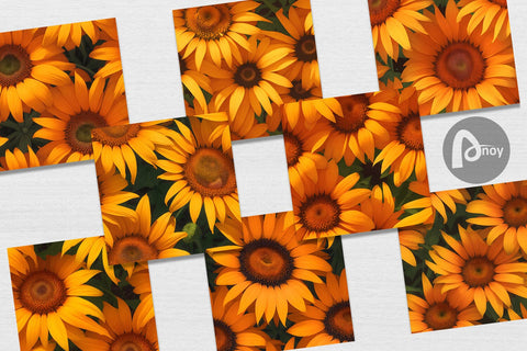 Digital Paper Sunflower Pattern Digital Pattern artnoy 