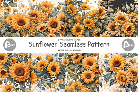 Digital Paper Sunflowers Pattern Digital Pattern artnoy 