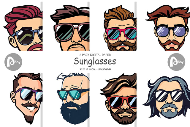 Digital Paper Sunglasses Digital Pattern artnoy 