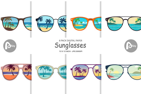 Digital Paper Sunglasses Digital Pattern artnoy 