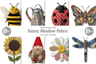 Digital Paper Sunny Meadow Fabric Sublimation artnoy 
