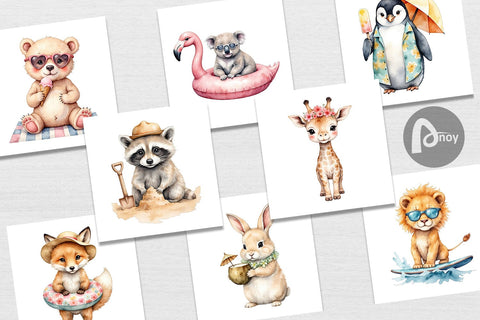 Digital Paper Sunny Season Friends Digital Pattern artnoy 