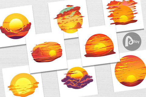 Digital Paper Sunset Digital Pattern artnoy 