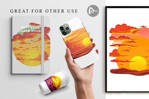 Digital Paper Sunset Digital Pattern artnoy 