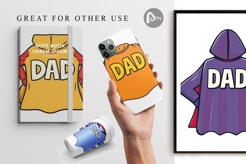 Digital Paper Super Dad Digital Pattern artnoy 