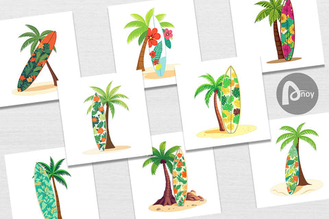 Digital Paper Surfboard Digital Pattern artnoy 