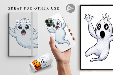 Digital Paper Surprised Ghosts Digital Pattern artnoy 