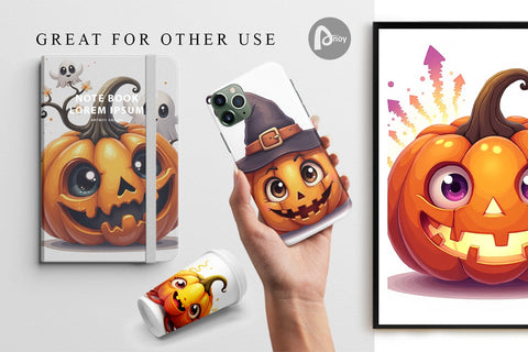 Digital Paper Surreal Pumpkins Digital Pattern artnoy 