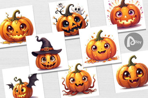 Digital Paper Surreal Pumpkins Digital Pattern artnoy 