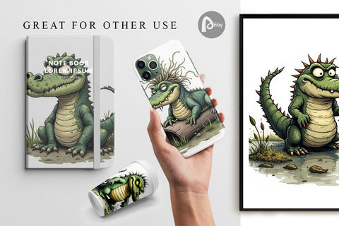 Digital Paper Swamp Gator Digital Pattern artnoy 