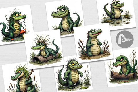 Digital Paper Swamp Gator Digital Pattern artnoy 