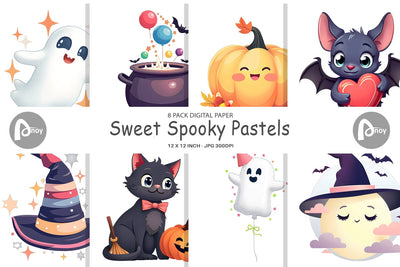 Digital Paper Sweet Spooky Pastels Digital Pattern artnoy 