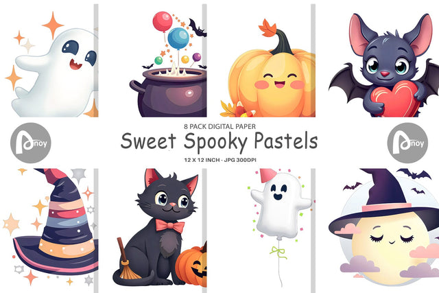 Digital Paper Sweet Spooky Pastels Digital Pattern artnoy 