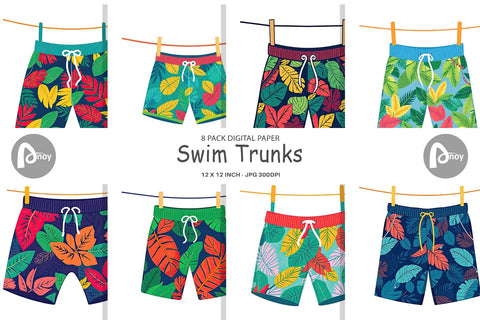 Digital Paper Swim Trunks Digital Pattern artnoy 