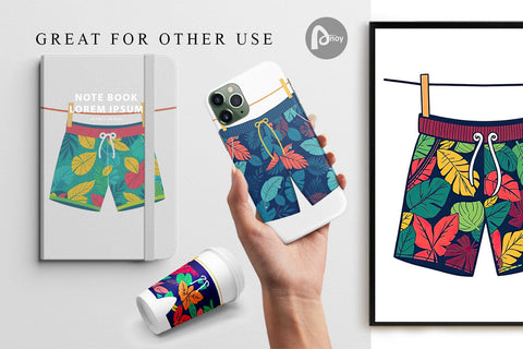 Digital Paper Swim Trunks Digital Pattern artnoy 