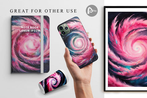 Digital Paper Swirl Pink Galaxy Digital Pattern artnoy 