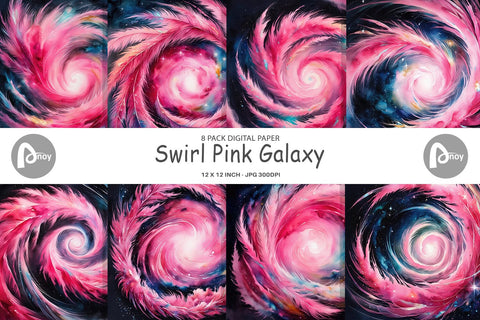 Digital Paper Swirl Pink Galaxy Digital Pattern artnoy 
