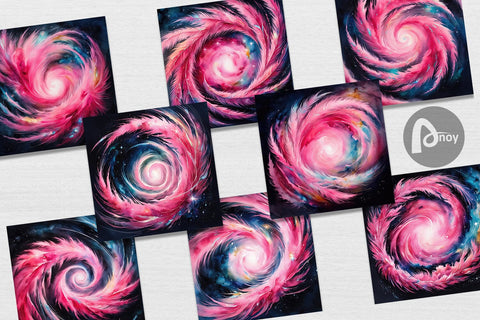 Digital Paper Swirl Pink Galaxy Digital Pattern artnoy 