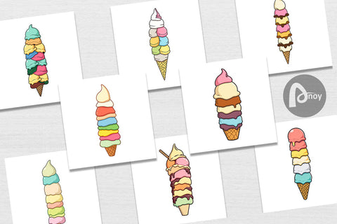 Digital Paper Tall Ice Cream Digital Pattern artnoy 