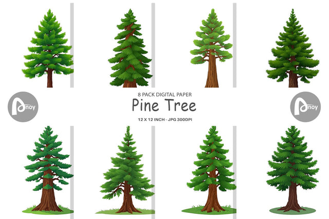 Digital Paper Tall Pine Digital Pattern artnoy 