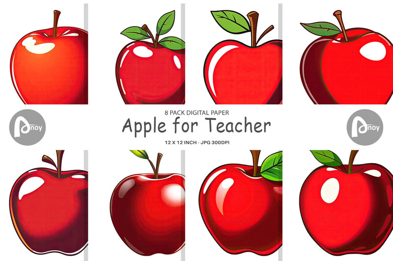 Digital Paper Teacher Apple Clipart Digital Pattern artnoy 