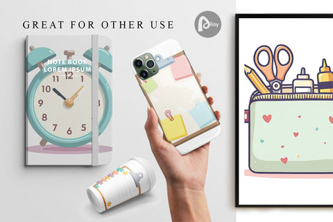 Digital Paper Teacher Life Charm Digital Pattern artnoy 