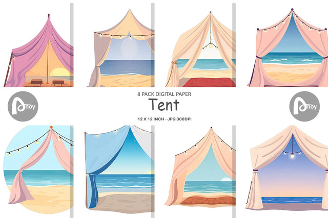 Digital Paper Tent Digital Pattern artnoy 