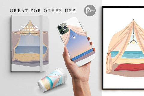 Digital Paper Tent Digital Pattern artnoy 