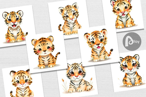 Digital Paper Tiger Wildlife Digital Pattern artnoy 