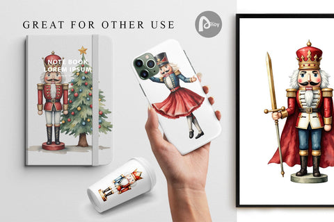 Digital Paper Timeless Nutcracker Digital Pattern artnoy 