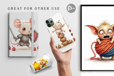 Digital Paper Tiny Fantasy Trouble Digital Pattern artnoy 