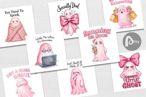 Digital Paper Tired Pink Ghost Coquette Watercolor Digital Pattern artnoy 