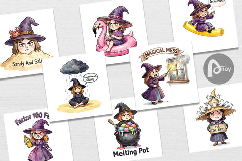 Digital Paper Tired Summerween Witch Digital Pattern artnoy 