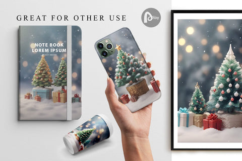 Digital Paper Tree Christmas Digital Pattern artnoy 
