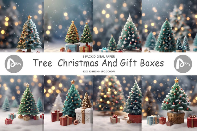 Digital Paper Tree Christmas Digital Pattern artnoy 